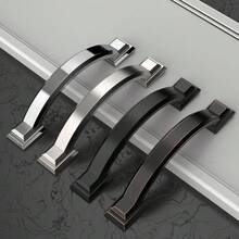 2pcs Arched Cabinet Handles And Drawer Pulls - Brushed Nickel Solid Zinc Alloy Hardware, Suitable For Kitchen, Bathroom, Cabinets, Vanities - Modern Design, Kitchen Cabinets - Multicolor - View 7