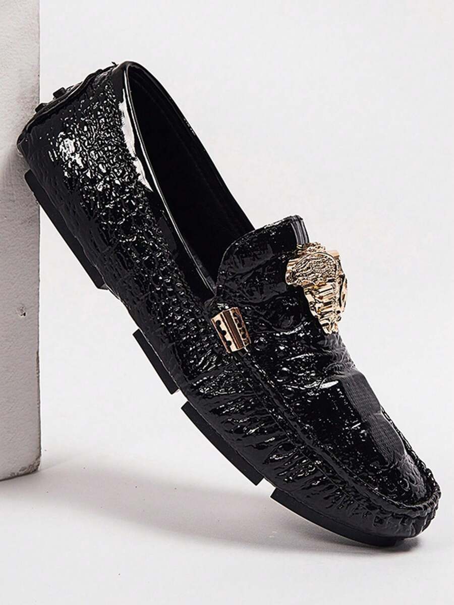 New Outdoor Leisure All-Match Moccasins For All Seasons Men's Business Flat Shoes Loafers Lightweight And Fashionable Men's Shoes - 黑色 - 查看 1
