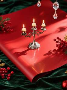 1 Gulungan Kertas Pembungkus Matte Metalik, Kertas Warna Polos, Kertas Pembungkus Kado, Cocok Untuk Pernikahan, Hari Valentine, Ulang Tahun, Natal, Buket DIY dan Acara Lainnya, Kertas Pembungkus Kado Natal Metalik, Kertas Dekorasi Natal DIY, Pola Polos, Kertas Pembungkus Matte - Merah - View 9