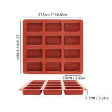 1 Stück antihaftbeschichtete Silikon-Backform, 9-Fach Silikon-Brotbackform, geeignet für Brot, Kuchen, Hackbraten und Brownies, hitzebeständige manuelle Backform, verwendbar für Geburtstag, Party - rechteckige Silikon-Form zum Herstellen von Eiswürfeln und Desserts