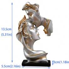 1pc Couple Kissing Figurine, Resin Crafted Personalized Ornament For Home, Living Room, Bookshelf, Office Decor, Great Christmas Gift (Random Tie Dye Placement)