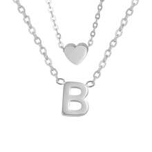 Set Of 2 Exquisite And Elegant Necklaces For Women With Letter Pendant And Heart Pendant, 18k Gold Plated Or 925 Silver Plated - 銀色 - 查看 7