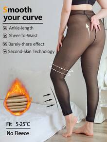 1 buc. colanți transparenți 2800D, elasticitate ridicată, croială skinny, ridicare inghinală, căptușeală termică caldă, potriviți pentru casă, călătorii, vacanță, ținute în aer liber, la modă și versatili, toamnă/iarnă