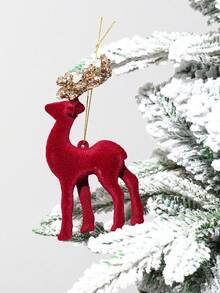 1pc Claret Plucked Christmas Tree Reindeer Pendant,Deer Pendent For Christmas Tree Decoration,Christmas Gift,Christmas Decorations,Home Decor,Table Decor,Christmas Party Supplies,Merry Christmas,Xmas Decor,Christmas Tree Window Display Decoration,Christmas Hanging Ornament,Indoor Outdoor Window Wall Decoration