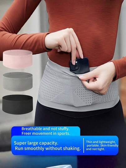 1pc Running Waist Bag, Multi-Functional Sports Phone Bag, High Elasticity Waist Belt For Morning Runs, Outdoor Fitness, Invisible For Both Women And Men, Universal For Both Men And Women, Sports Running Fitness Waist Belt, Multi-Functional Phone Bag Strap, Anti-Slip And Breathable Waist Belt, Large Capacity Invisible Travel Waist Bag, Passport Bag, Hidden Waist Belt, Secure Wallet, Phone Case, Running Backpack, Wallet Waist Bag