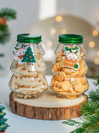 4 Stück Weihnachts-Keksdosen - 500ml Weihnachtsbaum-förmige Snackbehälter, Weihnachtsdeko Vorratsdosen zum Aufbewahren von Weihnachtsnaschereien, Keksen, kleinen Geschenken, Weihnachtsgeschenkverpackung (2/4 Stück) Weihnachten Weihnachtsdekoration Weihnachtspyjamas Weihnachtsgeschenke Weihnachtsdekoration