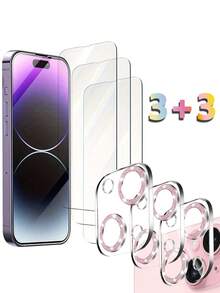 2 Packs HD Clear Camera Lens Protective Film Compatible With Iphone 17 17 PRO 17 PRO MAX 17 AIR 16e14 Pro Max 15 Pro Max16Pro Max 14 Pro 13 15 Plus Accessories Camera Screen Cover 9H Glass Unbreakable Protective Case Screen Protection Essentials, Applicable To Daily Shield, Office, Home Phone Screen Protector Phone Accessories Waterproof Shockproof Anti-Fall Scratch Resistant