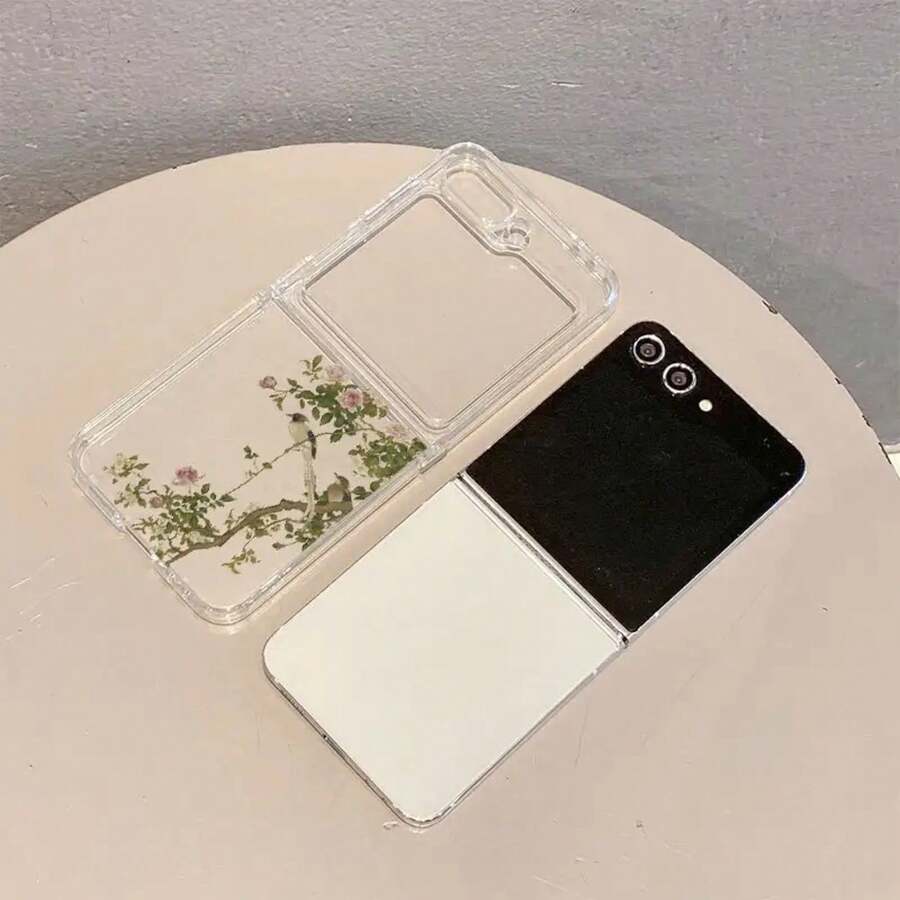 5079 Branches Magpie Metal Side Buckle Transparent Pattern Suitable For ZTE For NUBIA Flip, For Libero Flip 5G Phone Case Foldable Two-In-One Metal Side Buckle Transparent Stylish And Simple TPU Nubia Flip FLIP Phone Cover Protective Case Suitable For Both Men And Women, Simple And Durable, Scratch-Resistant, Drop-Resistant. - Trong sáng - Xem 1