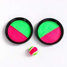 1Set Kids Sucker Sticky Ball Toy 2 Sizes Available Outdoor Sports Catch Ball Game Set Throw And Catch Parent-Child Interactive Outdoor Toys Kindergarten Activity Teaching Aids