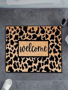 1 Stück Premium Flanell - Brauner Leder - Gemusterter Willkommensvorleger, Kleiner Teppich, 830g/㎡, hautfreundlich, pillingfrei, pflegeleicht, maschinenwaschbar, geruchlos, geeignet für Heimdekoration, Zimmer Dekoration, Kleiner Teppich, Wohnzimmer Teppich, Teppich, Schlafzimmer Teppich, Badezimmer Teppich, Küchen Teppich, Bereich Teppich, Eingangsbereich/Veranda, ideal für Innen-/Außenbereich Fußmatte, Hotel Dekoration