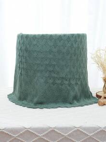 Dicke gestrickte Baby Decke, einfarbiges Diamant Jacquard Muster, weich & bequem, romantische wellige Kante, Säuglings-/Kleinkind-Wohndecke, Herbst/Winter
