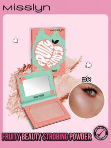 Misslyn MISSLYN-Fruity Beauty Strobing Powder, Shimmer, Pigment Rich & Silky Formula, Natural Glow, Illuminator Highlighter, Lightweight Bracelet Gift