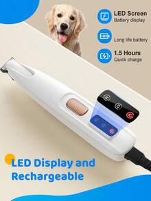 Dog Paw Trimmer USB Rechargeable Electric Dog Clippers For Groomming With Led Display Waterproof Pet Micro Precision Trimmer Low Noise Cat Hair Shaver For Paws/Ears/Face/Eyes Pet Hair Shaver