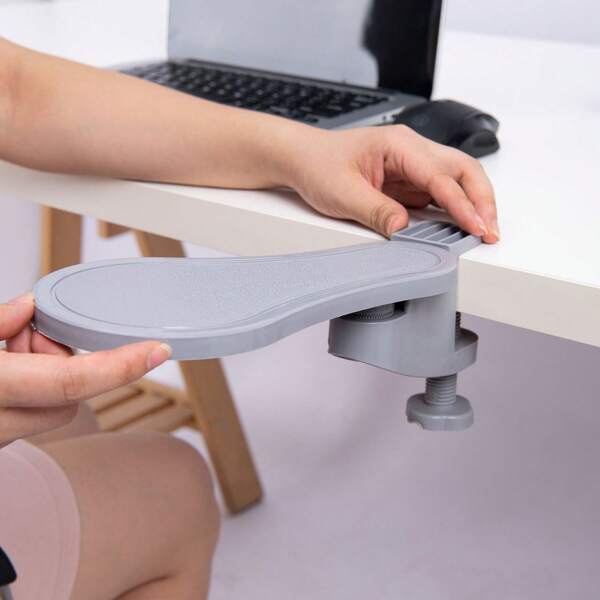 1pc Ergonomic Arm Support Wrist Rest Synthetic Rubber Computer Desk Extension For Office Chairs, Reduces Pressure And Pain Home Office Accessory Suitable For Keyboard And Mouse Gaming Mouse Pad