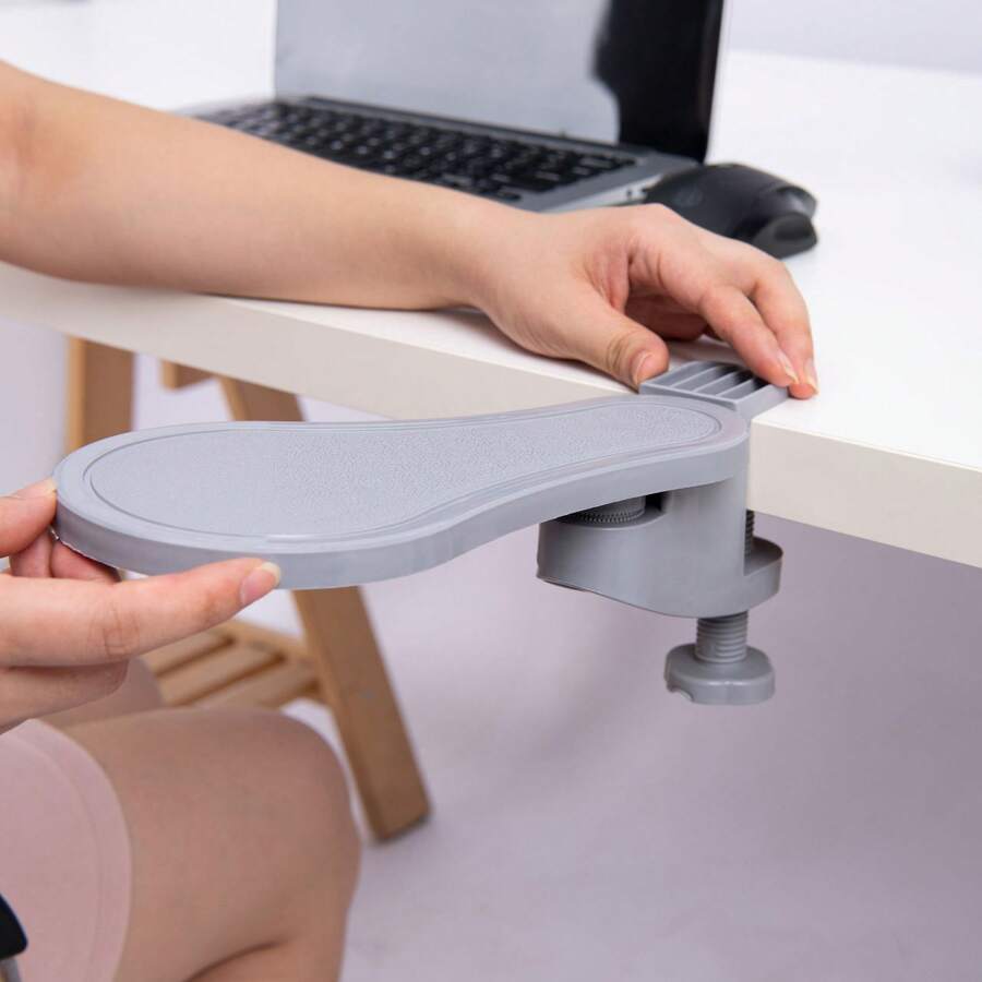 1pc Ergonomic Arm Support Wrist Rest Synthetic Rubber Computer Desk Extension For Office Chairs, Reduces Pressure And Pain Home Office Accessory Suitable For Keyboard And Mouse Gaming Mouse Pad Desk Accesorries Office Supplies Office Desk Accesorries Mousepad Mouse Pad For Desk