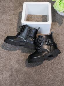 1 Paar modische und vielseitige Stiefel, britischer Stil Kleinkind Kurzstiefel, weiche Sohle rutschfest geeignet für Outdoor, Party, Reisen, Herbst/Winter