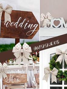 1Pc 5 Yards Farmhouse Ribbon Welcome Stripe Dot Buffalo Plaid Ribbon Wired Rustic Polyester Ribbon For Christmas Wreaths Assorted DIY Present Wrapping Floral Bow Craft Decor, Christmas Tree Decor, Christmas Decoration, Wedding Decor, Merry Christmas Decorations, Xmas Decor