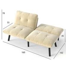 Chaise Lounges - Cream + Foam + Iron + Metal + Velvet + Foam - View 8