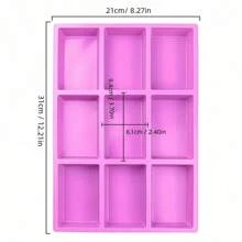 1 Stück antihaftbeschichtete Silikon-Backform, 9-Fach Silikon-Brotbackform, geeignet für Brot, Kuchen, Hackbraten und Brownies, hitzebeständige manuelle Backform, verwendbar für Geburtstag, Party - rechteckige Silikon-Form zum Herstellen von Eiswürfeln und Desserts