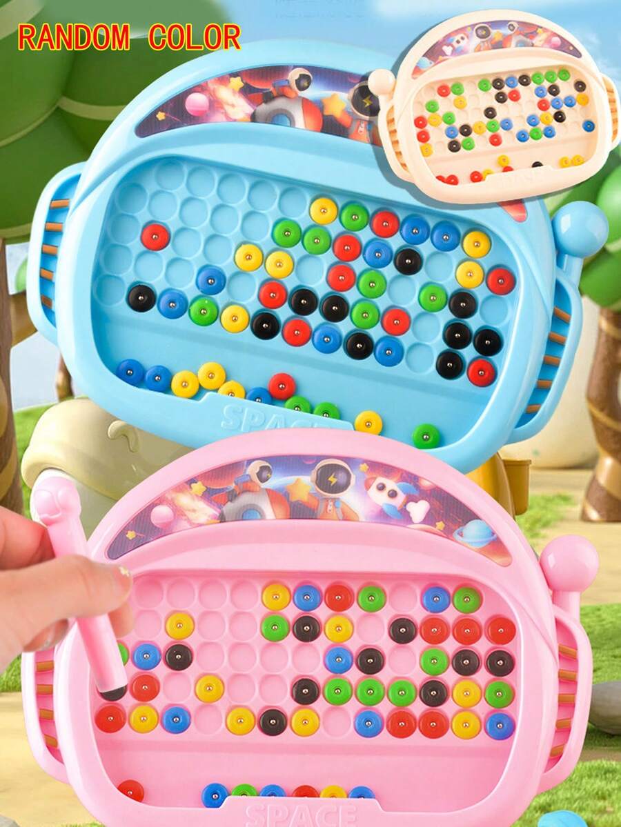 1 pieza Juguete de tablero de dibujo educativo espacial para niños, bloc de dibujo creativo DIY con accesorios de colores aleatorios - Multicolor - Ver 1