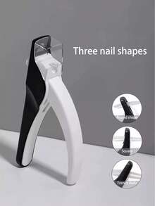 不锈钢指甲钳，防溅设计假指甲钳，符合人体工程学的形状，用于精确修甲，防溅修剪工具，带磨砂防滑手柄，可调节指甲长度，指甲修剪器，适合家庭和沙龙使用，带指甲锉用于指甲加长和塑形，防溅设计，完美指甲护理，牙齿整齐，防下垂。 - 彩色 - 查看 5