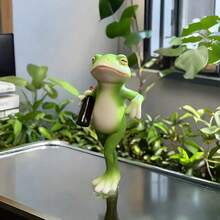 [Casual Beverage] Resin Casual Beverage Frog Style Home Decoration Ornament| 1pc| Resin| Casual| Home Decor, Fireplace, Bedroom, Living Room, Center Decoration, Office, Kitchen Decoration - 啤酒蛙 - 查看 2