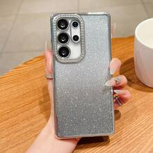 Luxury Rhinestone Sequin Electroplated Silver Phone Case Compatible With Samsung Galaxy A02S, A03, A03S, A04, A05, A06, A07, A12, A13, A14, A15, A16, A17, A22, A23, A24, A25, A26, A32, A33, A34, A35, A36, A50, A51, A52, A53, A54, A55, A56, S20, S21, S22, S23, S24, S25, Note20, EDGE, Honor Y9s, X9a, X9b, X9c 90 Lite, X7b, X7c, X8a, X8b, X6, X8 5G - Silver - View 3