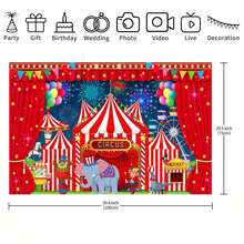 1 Stück Zirkus Hintergrundplane, Karneval Dekoration Zirkus Hintergrund geeignet für Geburtstags Party Fotografie Hintergrund Karneval Themen Party Dekoration - Verschiedenfarbig - Übersicht 8