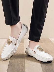 New Outdoor Leisure All-Match Moccasins For All Seasons Men's Business Flat Shoes Loafers Lightweight And Fashionable Men's Shoes - 白色 - 查看 6