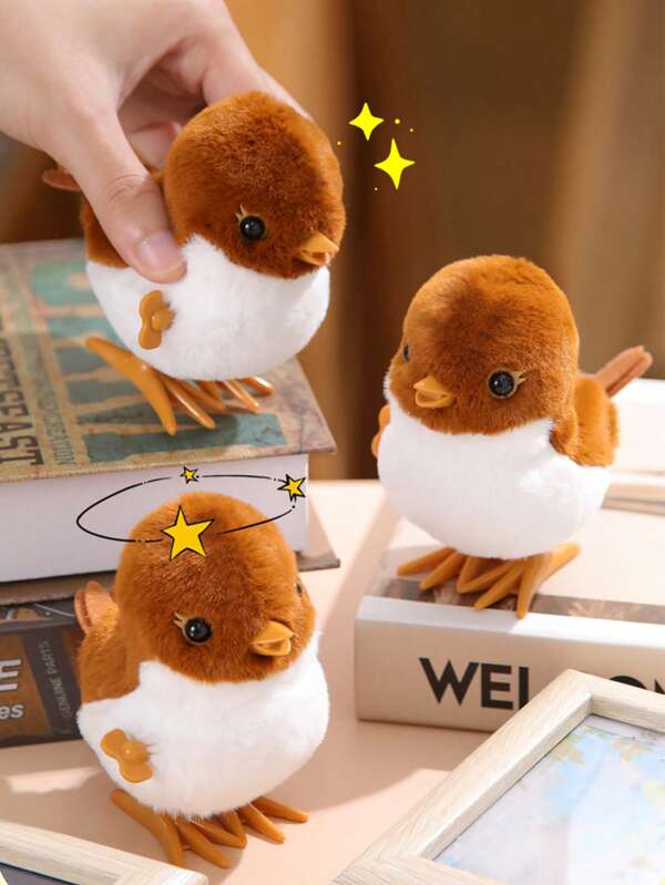 1pc Lovely Jumping Sparrow Wind-Up Toy, Random Color Of Decoration