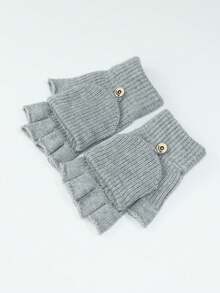 Luvas sem dedos com tampa, Feitas de fio aveludado tricotado, Adequadas para estudantes escreverem, casais pedalarem ao ar livre, looks de outono/inverno