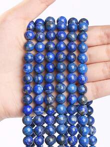 1 件 15 英寸 4/6/8/10/12 毫米天然石圆珠，青金石/玛瑙/绿松石等。天然能量疗愈石，用于脉轮疗愈、DIY 珠宝制作、手链、项链和工艺品