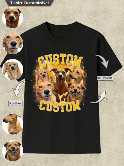 Camisetão Bootlag Personalizado com suas fotos mas tshirt