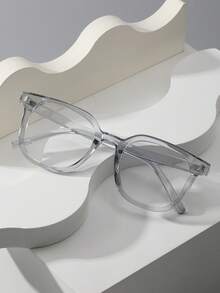 1pc/2pcs/3pcs Women Fashion Non-Prescription Glasses Classic Square Frame Rivet Personalized Versatile Minimalist Comfortable Transparent Glasses, Suitable For Daily Use, Computer, Reading, Mobile Phone, Gaming - Clear - View 1