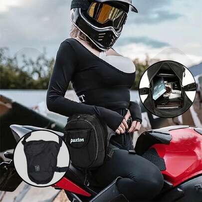 Bolsa de Pierna para Deportes al Aire Libre - Paquete Versátil para el Pecho y la Cintura con Correa Ajustable, Compartimentos con Cierre para Montar en Motocicleta y Senderismo, Material Oxford Duradero, Fácil de Limpiar, Bolsa Esencial para Senderismo | Compartimentos Seguros con Cierre | Bolsa con Correa Ajustable