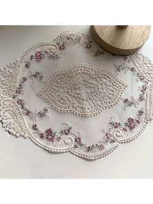 1pc Vintage French Lace Dining Table Mat, Home Decor