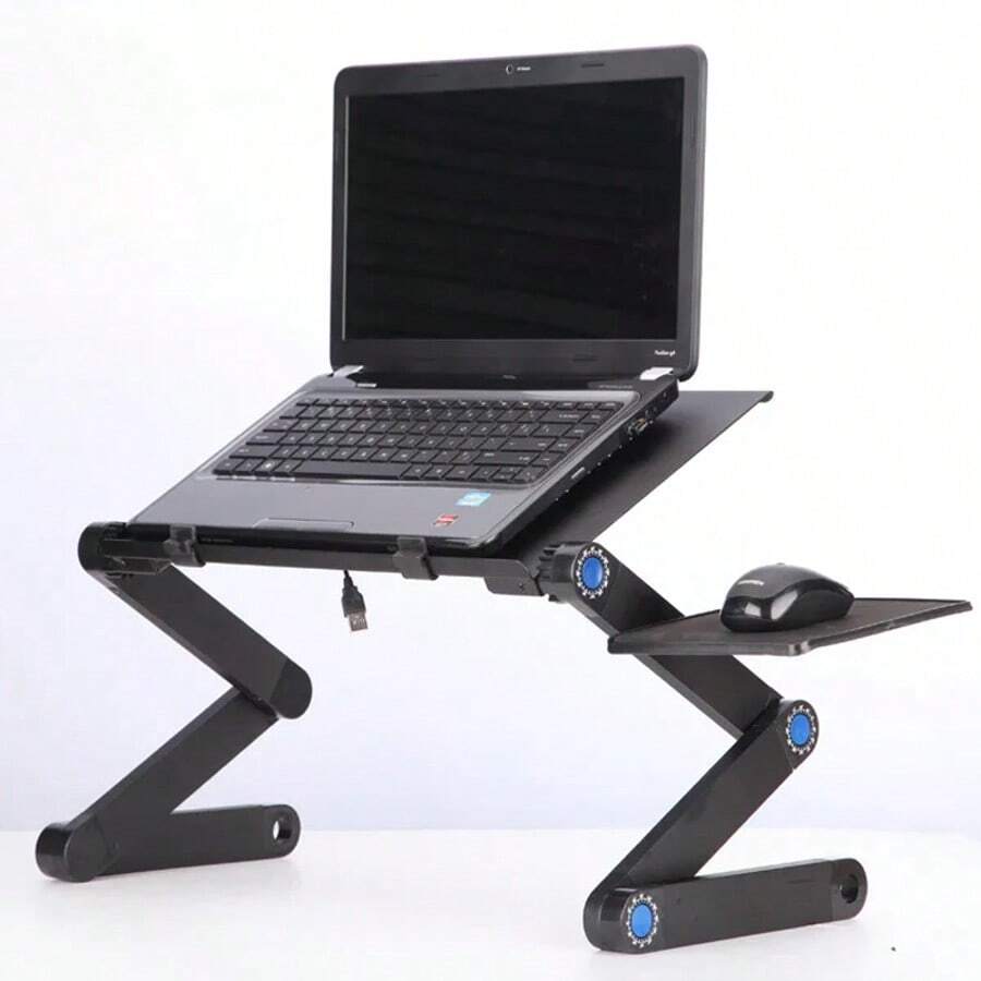 Folding Laptop Desk Table Bed Adjustable Portable Computer Stand Tray Furniture - Black - View 1