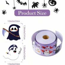 500 PCS Cute Halloween Ghost Stickers - 10 Designs Bulk Round Adhesive Stickers For Party Favor Decor