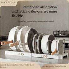1 pieza de estante extensible para cajón de cocina, diseño deslizante ahorra espacio, con estante ajustable para tapas de ollas, puede almacenar eficientemente la vajilla en encimeras y armarios, árbol de Navidad, copo de nieve, alce