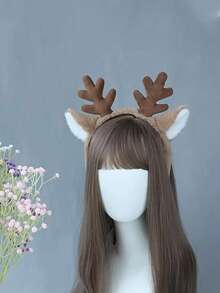 1pc Lovely Deer Antler Headband, Christmas Headpiece With Cute Deer Ears, Decorative Headband. Please Note That Due To Photography, The Actual Color May Have Slight Variations From The Image. - Multicolor - View 5