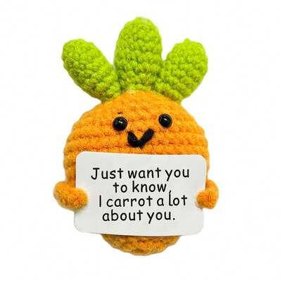 Funny Mini Positive Potato,3 In Cute Crochet Decorate With Positive Card, Soft Wool Knitting Ornaments Decoration Encouragement Support For Birthday Gifts Room Decor Birthday Graduation