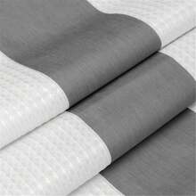 Local Warehouse Arrive In Three Easy Hang Waffle Stripe Premium Fabric Shower Curtain, Grey