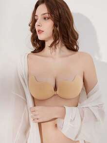 2/1 Pair Push Up Strapless Self-Adhesive Low Cut Bra Invisible Backless Adhesive Bra - Multicolor - View 3