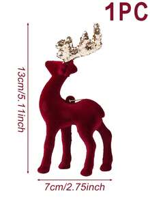 1pc Claret Plucked Christmas Tree Reindeer Pendant,Deer Pendent For Christmas Tree Decoration,Christmas Gift,Christmas Decorations,Home Decor,Table Decor,Christmas Party Supplies,Merry Christmas,Xmas Decor,Christmas Tree Window Display Decoration,Christmas Hanging Ornament,Indoor Outdoor Window Wall Decoration
