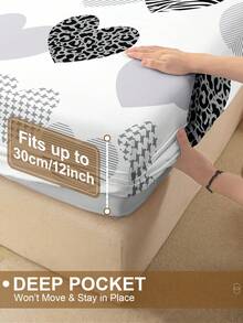 1 pieza Sábana ajustable con estampado de leopardo, ropa de cama, sábana ajustable, cubierta de colchón, protector de colchón suave y cómodo para el dormitorio, solo sábana ajustable, lavable a máquina - Multicolor - Ver 6