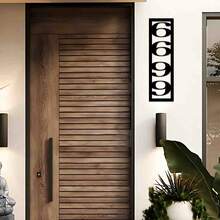 1pc Customized Metal Door Plate: Personalized Door Number Sign, Modern Door Number Design, Wall Decor, Vertical Design, Wall-Mounted Installation.