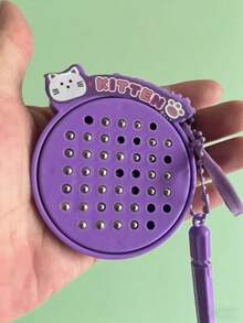 1pc Cute Cat Magnetic Steel Ball Painting Board; Fun Stress Relief Keychain Pendant, Graduation Gift; Easter Gift, Birthday Gift, Eid Al-Adha, Graduation Season, Christmas Gift, Collectible Toy Accessory, Random Color - Multicolor - View 15