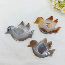 1pc Natural Crystal Agate Bird Carving Ornament - Cute Animal Crystal Carving, Crystal Craft, Creative Home Decor, Excellent Gift Idea