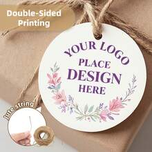 定制婚礼回礼标签，4-8厘米双面印刷圆形个性化礼品标签，可印制logo或图片，彩色可打印标签，配麻绳，DIY纸质标签卡，适用于瓶子、服装、食品包装，派对、周年纪念、婚礼、商务等场合的礼品卡，定制吊牌，多功能，个性化，独特，送给他的理想礼物，茶室、家居、花园、办公室，周年纪念、情人节、母亲节、父亲节、毕业、乔迁之喜，永恒的爱，趣味 - 圓形 - 查看 4