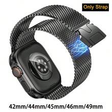 VA VA VOOM 1件米蘭式降落傘扣錶帶，可調節磁吸錶帶，適用於 49mm 46mm 45mm 44mm 42mm 41mm 40mm 38mm，中性款，運動防水透氣金屬錶帶，兼容 Series 11 10 9 6 5 SE 7 8 4 3 Ultra 2 1，智慧手錶配件 - 42mm 44mm 45mm 49mm 46mm - 查看 22